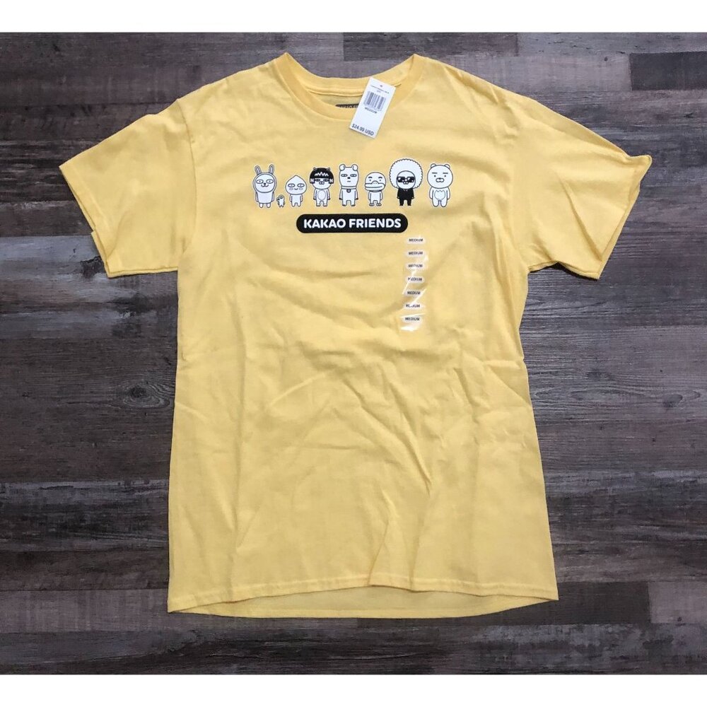 Kakao Friends Adult Medium Double Sided Yellow T Shirt New with Tags
